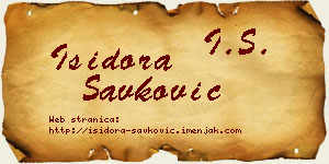 Isidora Savković vizit kartica